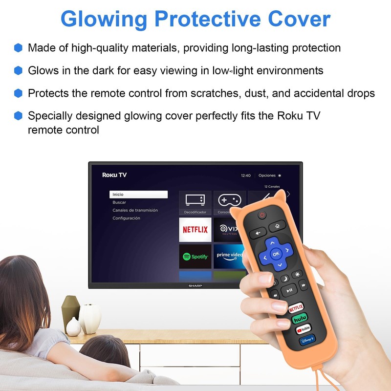 Remote for Roku TV & Cover for TCL Roku Remote,