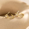 PRTGL Stud Earrings for Women - 14K Gold Plated Tiny