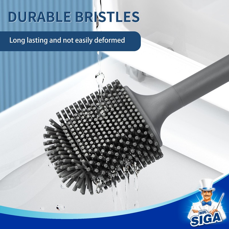 MR.SIGA Wall Mounted Toilet Brush and Holder Set for Bathroom