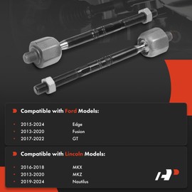 A-Premium 2 x Front Inner Tie Rod Ends, Compatible with Ford Fusion 2013-2020, Edge 2015-2024, GT 2017-2022 & Lincoln MKZ 2013-2020, MKX 2016-2018, Continental 2017-2020, Nautilus 2019-2024