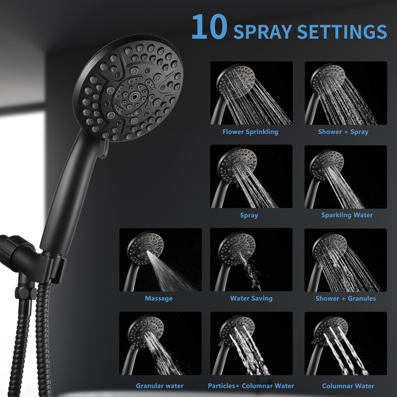Iopsk 10 Spray Shower Head with Handheld,High Pressure shower heads