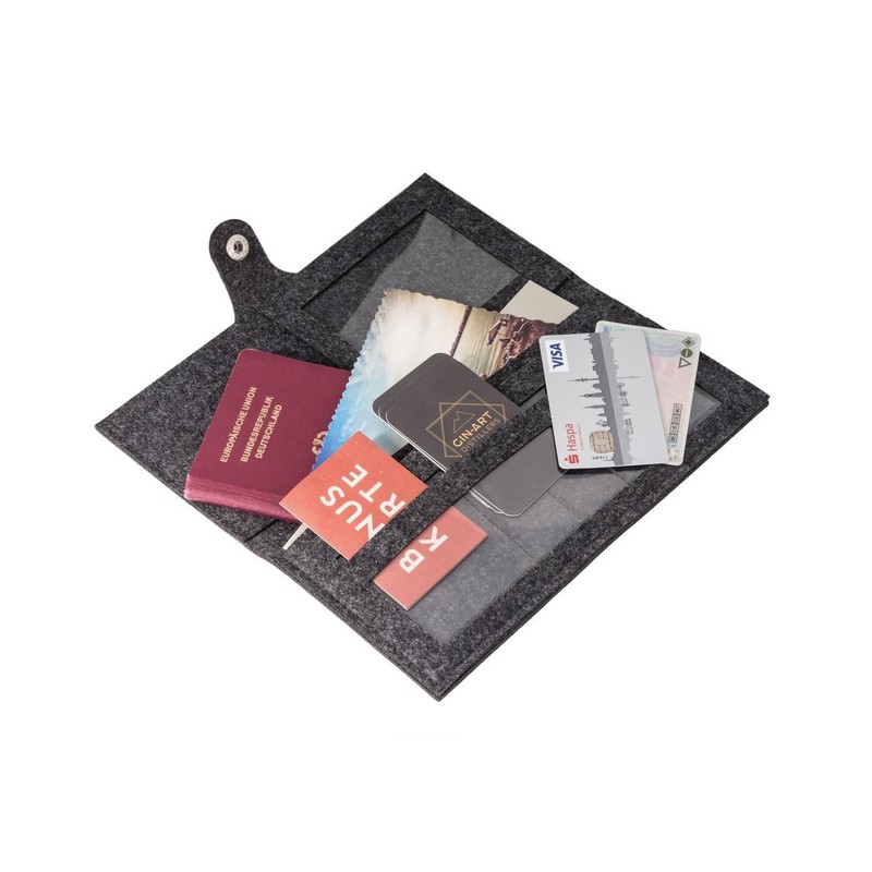 Grey Felt Travel Organiser - Modern Travel Bag, Document Bag,