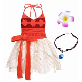 AOVCLKID Girls Princess Costume Little Girls Movie Cosplay Outfits with Accessories(6 Years,Red)