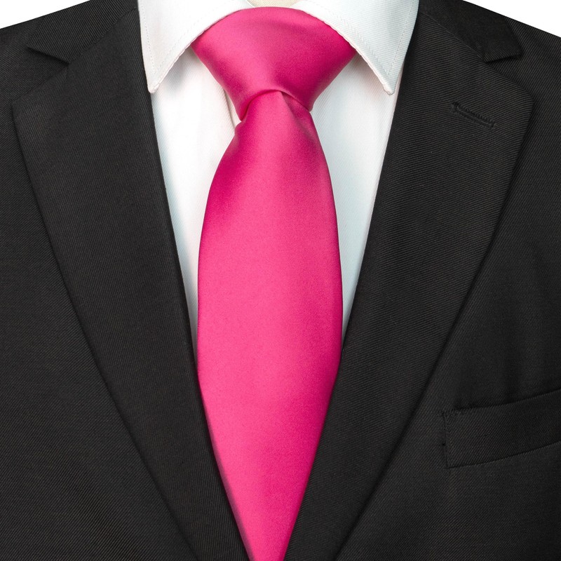 RBOCOTT Hot Pink Tie Polyester Necktie for Men(61)