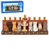 Aviv Judaica Hanukka Cat Menorah - 3D Sculptured Cats and