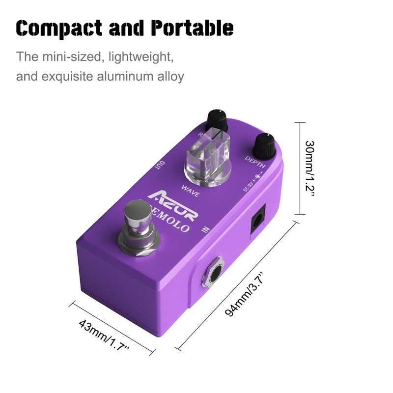 AZOR Tremolo Pedal Purple Tremolo Guitar Pedal Analog Effect Pedal