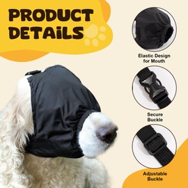 Swirge Calming Cap Eye Mask for Dogs - Anxiety Cover, Nylon Muzzle for Grooming, Pet Head Cover for Nail Cutting (M)