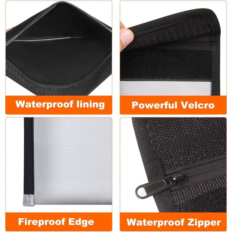 Small Fireproof Bag for Cash and Documents (9.5x5.8") 4200°F Upgraded
