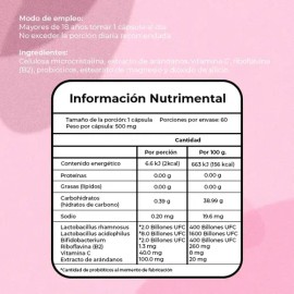 Probióticos NATGEL para Mujer con Arándano y Vitaminas C y B2  60 Cápsulas                                                                            