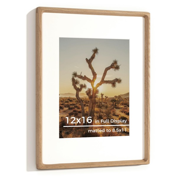 RICHFOCUS 12x16 Picture Frame USA-Sourced Natural Oak Solid Wood Photo