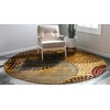 Unique Loom Barista Collection Modern Circular Contemporary Beige Round Rug