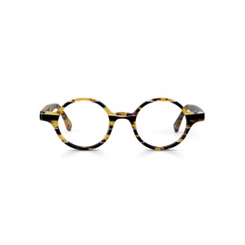 eyebobs Wisecracker Premium Readers for Women and Men | Round Eye Glasses | Tortoise Stripe Front with Tortoise Temples | 0.00