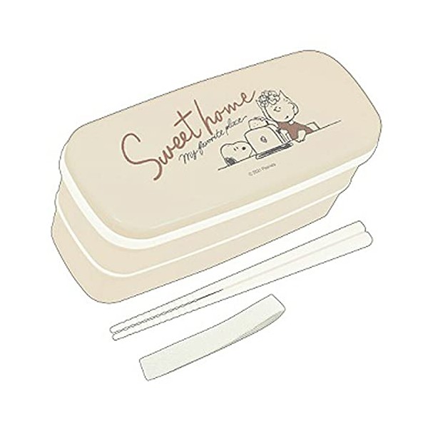 Kamio Japan Snoopy Antibacterial 2-Tier Lunch Box SWEET HOME [018099]