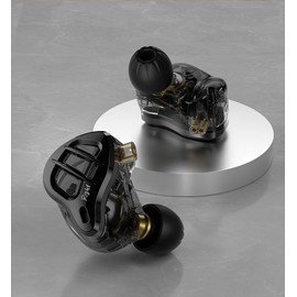 Earphones, Wired KZ ZAR In-Ear KZ Earphones, Sound Insulation, Ear Mono Type, 1DD+7BA, Monitor Earbuds, 2 Pin, Cable Compatible, In-Ear, 0.1 inch (3.5 mm) Plug, Gaming Earphones (With Microphone)