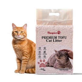Musupaws Premium Tofu Cat Litter (Peach) 100% Natural Ingredients, Ultra Absorbent, Dust - Free, Flushable, Easy Cleaning & Scooping - Pretty Kitty Odor Control Lightweight Multi-Cat Quick Clumping