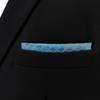 SHLAX&WING Blue Men's Pocket Square Silk Checkered 32cm Extra Large,