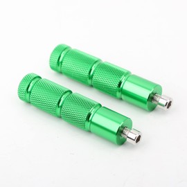 Minho Green CNC Universal Motorcycle Bicycle Foot Pegs M8 Rear Footrest Peg Footpeg For Mini Bike Parts Honda Grom MSX125 9mm Install Hole
