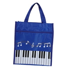TOYANDONA Music Note Shopping Bag, Music Book Storage Bag for Students, Carry Bag for Women, Music Symbol Storage Bag, Music Book Bag for Storage, Nylon Student Supplies, Girls, blue