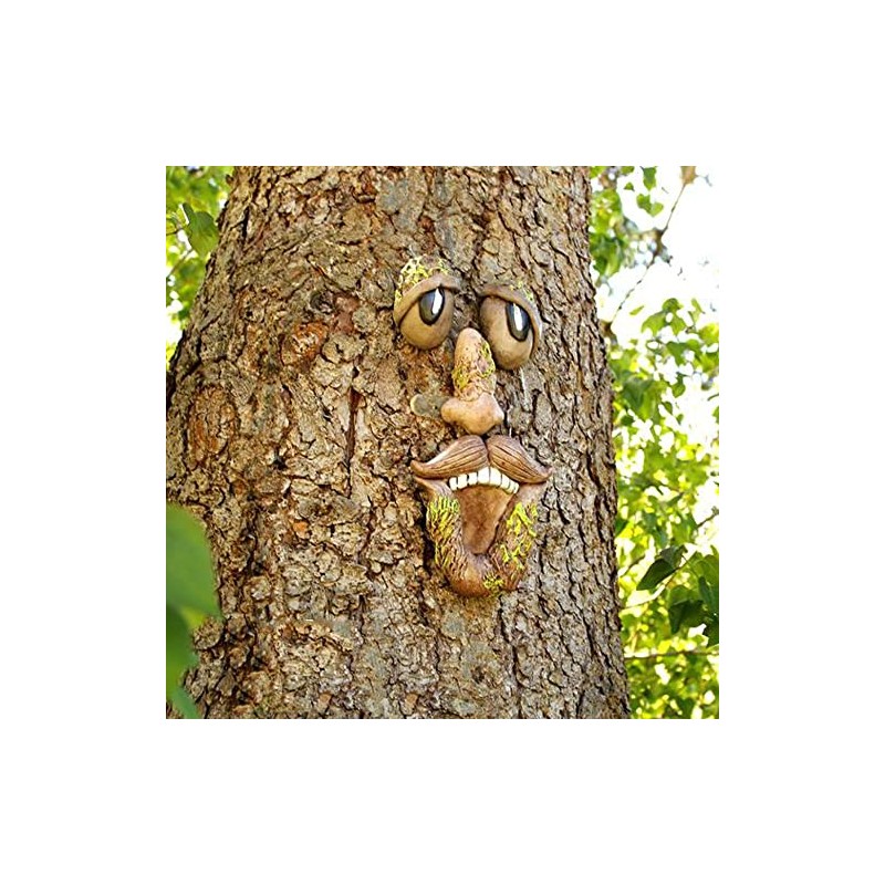 Romeeton Tree Hugger Resin Old Man Bark Ghost Face Funny