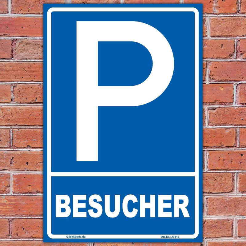 Schild "Parken - Besucher" Hinweisschild 300x200 mm hochkant, stabile Aluminiumverbundplatte