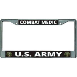 U.S. Army Combat Medic Chrome License Plate Frame