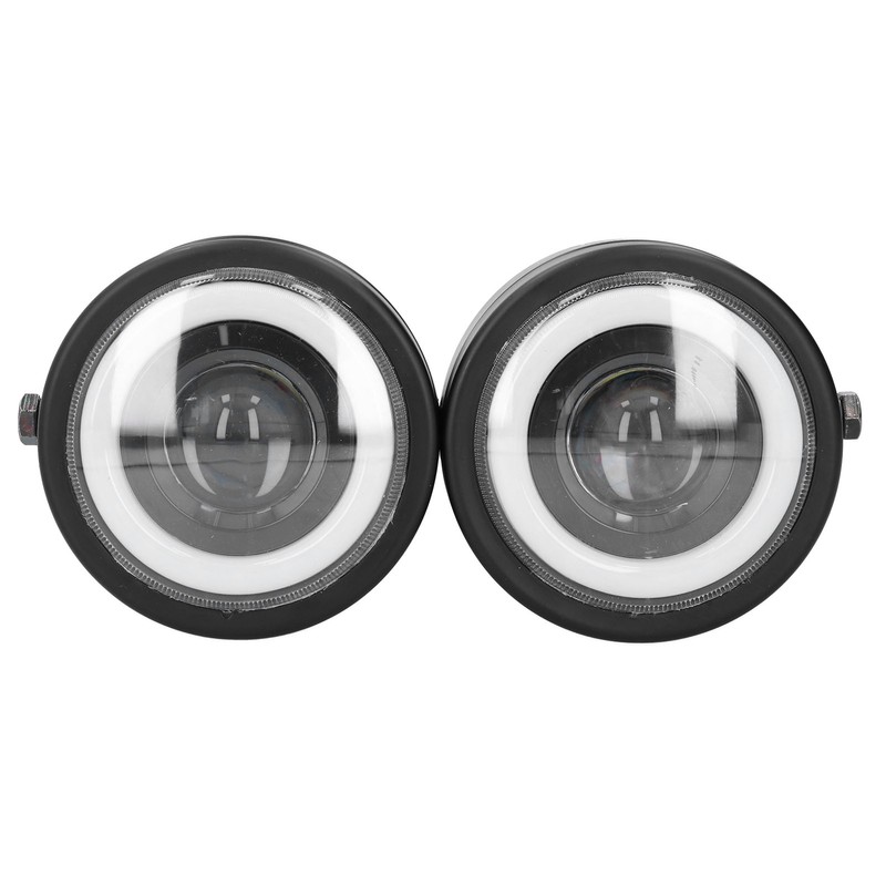 Universal LED Headlamp Double Lamps Round Angel Eyes High Low