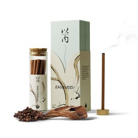 Luxury Incense Sticks - Warm & Woody Aroma with Sandalwood, Clove & Licorice | Long-Lasting & Calming, 50-Min Burn | Eco-Friendly Glass Packaging | Eaglewood Square Incense Sticks