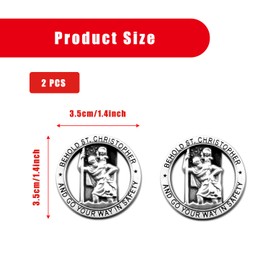 Bojueshaw 2PCS Catholic Car Sun Visor Clip Metal Badge – Religious Dashboard Ornament for Driving Safety and Decoration