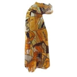 New Company Womens Pablo Picasso Artist Painter Art Scarf - Gold - One Size