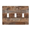 Brown Rustic Wood Triple Light Switch Cover Plate 3 Gang