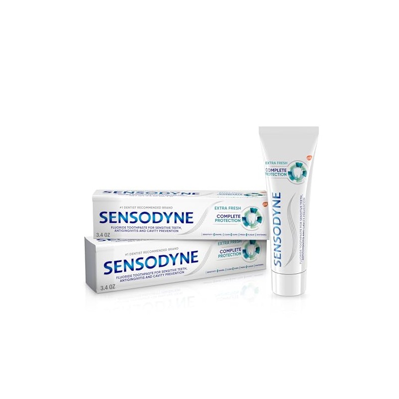 Sensodyne Complete Protection Sensitivity Toothpaste for Sensitive Teeth, Extra Fresh,