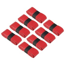 PATIKIL 43.3" Tennis Racket Grip Tape, 8 Pack Anti Slip Absorbent PU Badminton Overgrip Racquet Grip Tape for Baseball Pickleball Paddle, Red