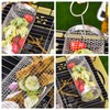 DragonX2 2 Rolling BBQ Baskets with Removable Wooden Handles, Nested