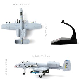 NUOTIE 1/100 A-10 Attack Pre-Build Diecast Metal Aircraft Model Kits Thunderbolt II (Warthog) VX-23 Replica Military for Display Collection or Gift