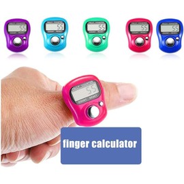 GANPUB Blue LED Digital Row Counter,5 Digit Display Counter Clicker,Handheld Number Click Counter,Finger Tally Counter,Electronic Finger Counter Hand Tally Counter with Ring for Golf，Track and Field
