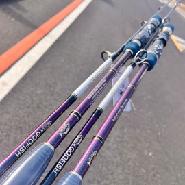 GOOFISH® Monster DEEP-7ft(213cm) Length PE4-7 Jig 200-700g Japan Fuji Solid Nano Slow Pitch Jigging Rod (Casting&Straight Guide WRAP, Butt Joint(2PIECE) Model)