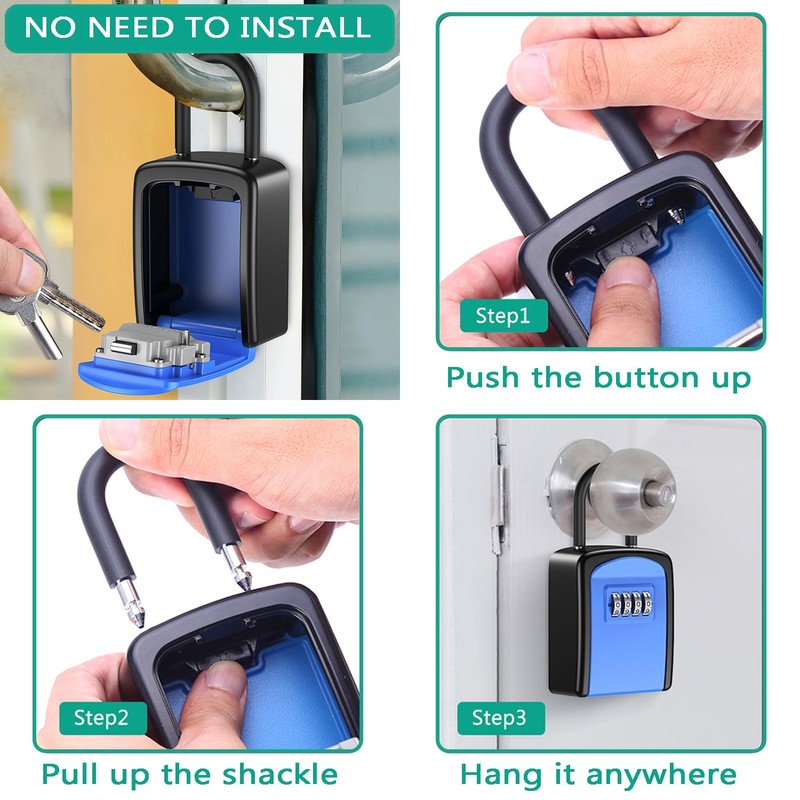 ORIA Key Lock Box, 4 Digit Combination Key Storage Lock