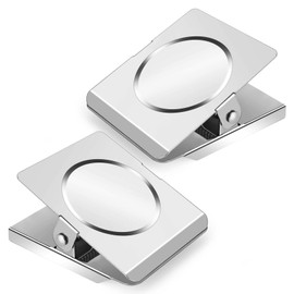 Grtard 2 Pack Extra Large Magnetic Clips Heavy Duty, 2.2 Inch Heavy Duty Fridge Magnets Clips, Clips Magnet, Magnets with Clips, Strong Magnet Clips for Whiteboard, Refrigerator, Office Magnets