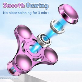 Coolden Fidget Spinner Metal Fidget Toys EDC Hand Spinner Stainless Steel Bearing 2-5 Minutes High Quality Finger Spinning Top Toy ADHD Anti-Stress Toy Tri-Spinner Fidget Toy for Adults Children Rose