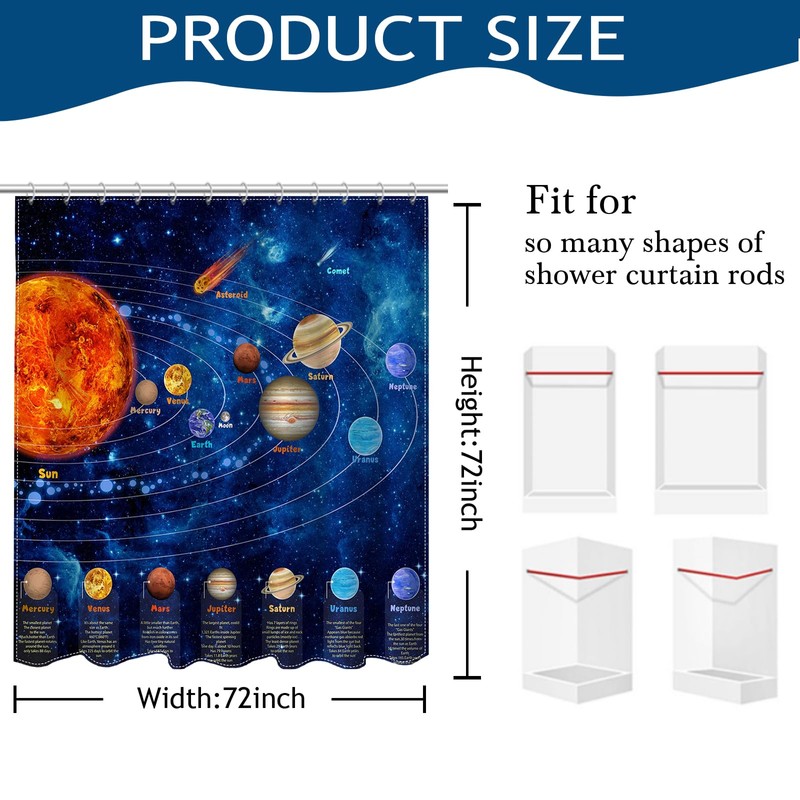 Mocsicka Galactic Outer Space Shower Curtain Boys Nebula Universe Planet
