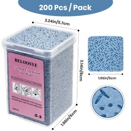 400 toallitas para uñas sin pelusas, extensiones de pestañas, súper absorbentes, suaves, no tejidas, adhesivas, pegamento para pestañas, para suministros de extensión de pestañas y botella de esmalte de uñas (azul)
