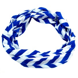 Pop Fashion Shop Chevron - Bufanda de bolsillo con cierre para mujer, para guardar llaves, portafolios, teléfono, Azul, Talla única