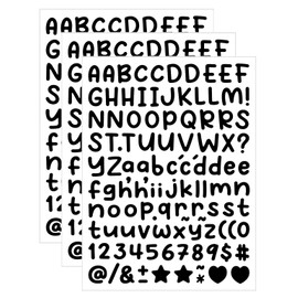 Alphabet Stickers Large Waterproof English Small Stickers Waterproof Uppercase Lowercase Black White 3 Pack (Black, 0.5")