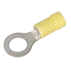 Panduit PV10-8R-D Ring Terminal, 8 Stud, Vinyl, 12-10 Wire Size, Yellow (Pack of 20)