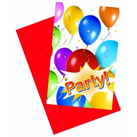 Luftballon Balloons Fiesta Party Einladungskarten