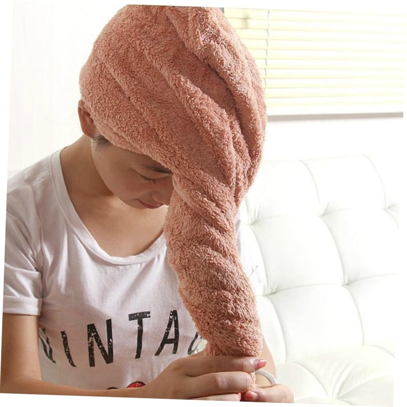 Baluue 2pcs Thicken Shower Cap Towel Microfibre Hair Towel Quick