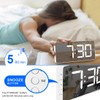 Digital Alarm Clock Large Mirrored LED Clock Snooze Function Dimming