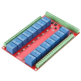 Relay Board 12 V, 16 Channel Relay Module Interface Board High Low Level Trigger DC 5/12/24V Interface Board with Many Channels Relay Module (DC12V)