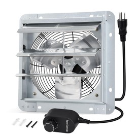 Criditpid 14 Inch Shutter Exhaust Fan with Speed Controller and Power Cord for Garage, Greenhouse, Attic, Chicken Coop, Shop, Shed, Basement Ventilation, 1088 CFM 1450 RPM Wall Mounted Exhaust Fan.