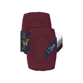 Marie´s Home Pack of 2 Cushion Covers for Neck Support Pillow, Pillow Case for Neck Pillow, Fitted Cover and Cushion Cover, 1627.2372, S (30-35 x 45-50 cm), Bordeaux